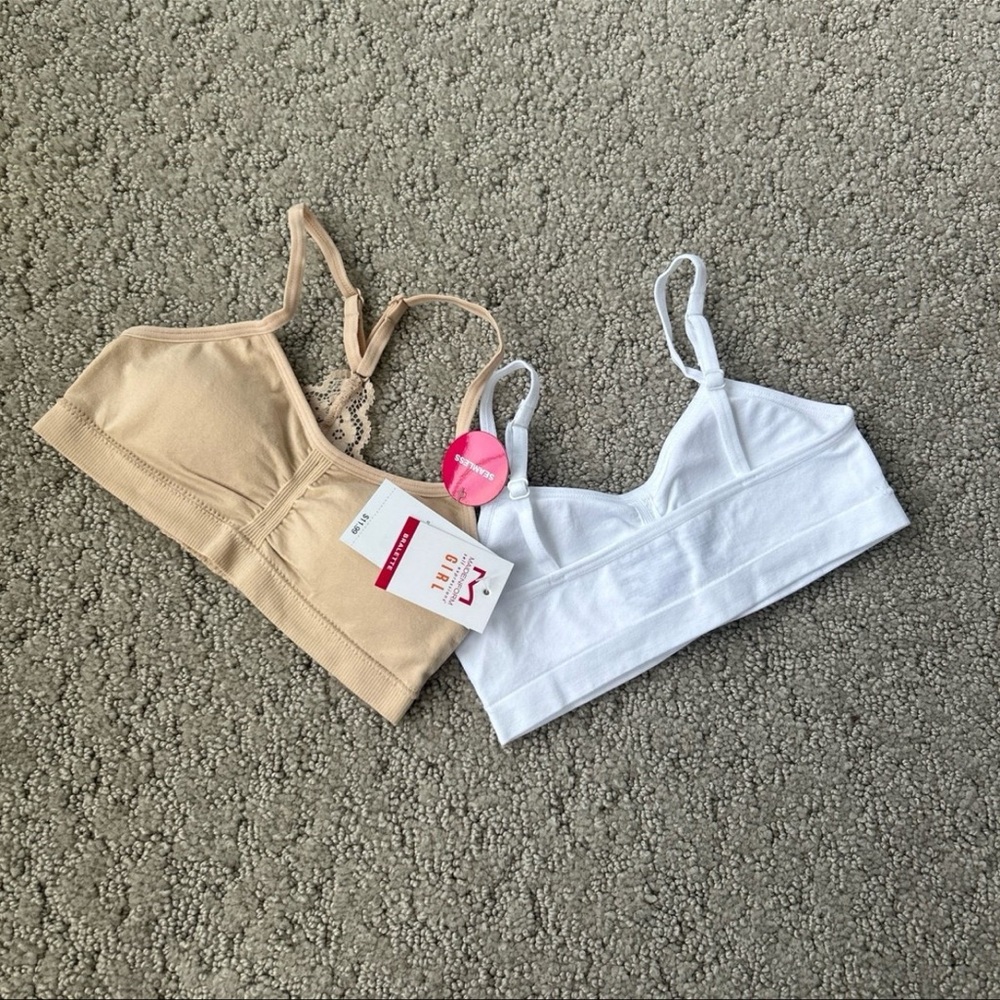 Maidenform Seamless Wireless Bralette Bundle Lace Racerback Nude Bras Girl S NWT - Picture 5 of 5